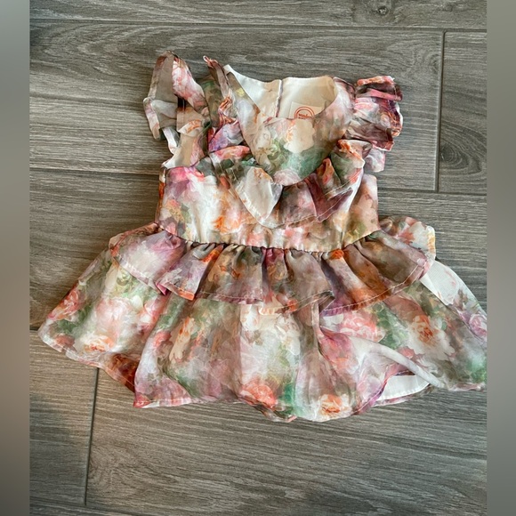 Wonder Nation|Colorful Chiffon Dress with Ruffles•••0-3 months, So Cute! - Picture 1 of 6
